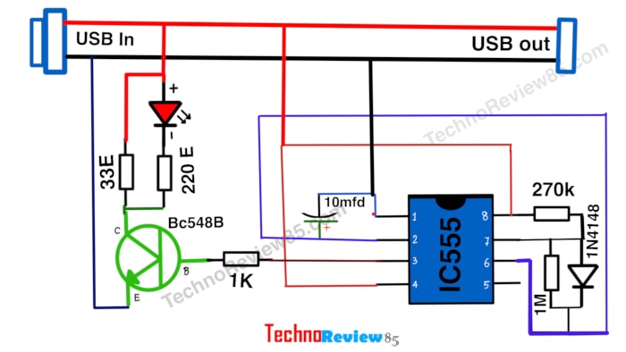 simple electronic circuit to temporarily disable the power bank auto power off feature. It is a USB Type-A plug when we insert it into a power bank it stays awake.